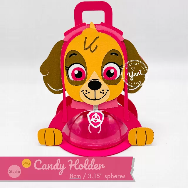 Skye Paw Patrol candy holder - For 8cm / 3.15” Sphere - SVG and Studio files
