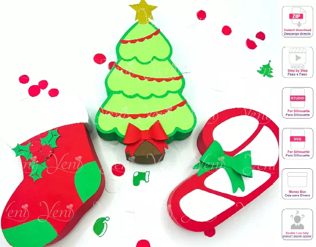 Christmas Candy Box - Svg and Studio files