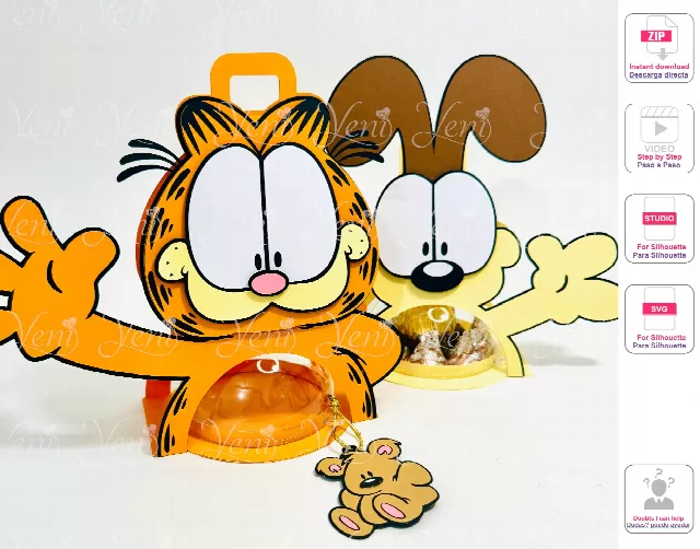 Garfield Pack candy holder - For 8cm / 3.15” Sphere - Svg and Studio files
