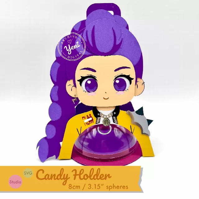 Rumi K-pop Demon Hunter candy holder - For 8cm / 3.15” Sphere - Svg and Studio files