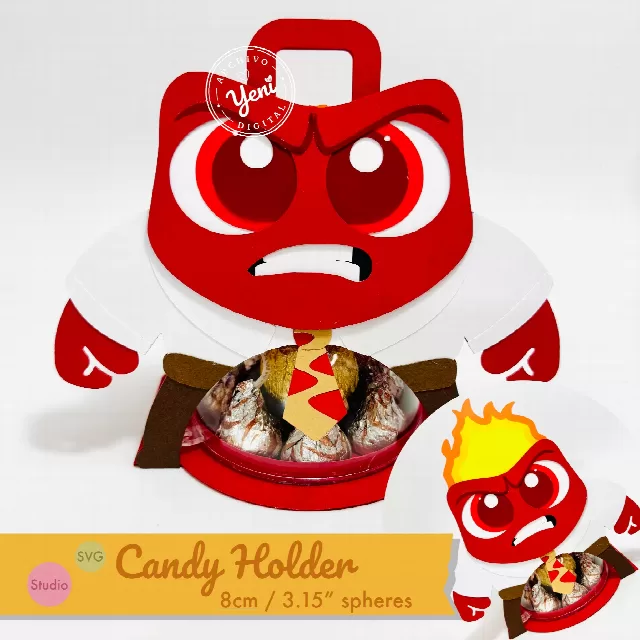 Angre Candy Holder  - For 8cm / 3.15” Sphere - Svg and Studio file