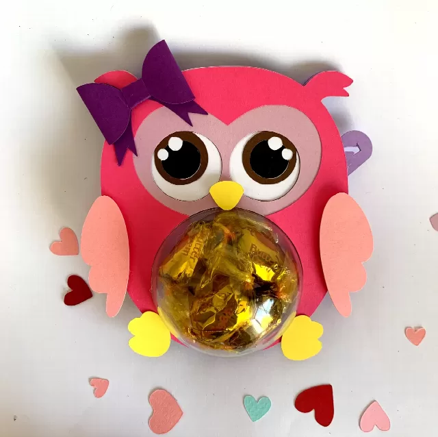 WITH OPENING MECHANISM Owl- for 4 sizes domes - Digital Files - candy - Svg and Studio files - Layers gift - Valentine's day