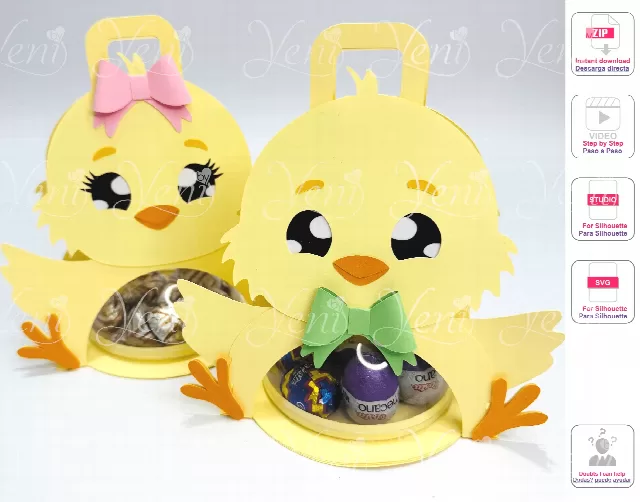 Chicks candy holder - For 8cm / 3.15” Sphere - Digital Files  - svg -studio - easter