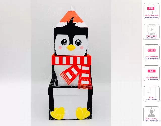 Stackable Penguin Big Box - Digital File - Studio and Svg