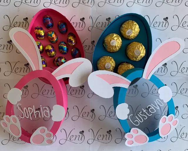 WITH LID Bunny Easter Candy Box