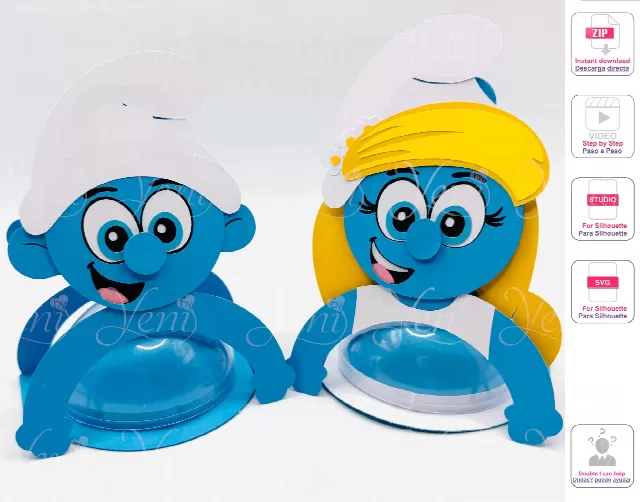 Smurfs candy holder - For 8cm / 3.15” Sphere - Svg and Studio files