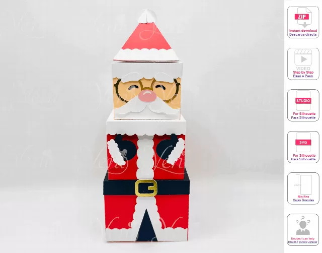 Stackable Santa Big Box  - Studio and Svg files
