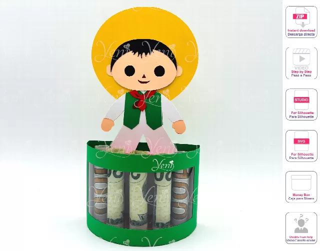 Mexican Boy Money Holder - Svg and Studio files 