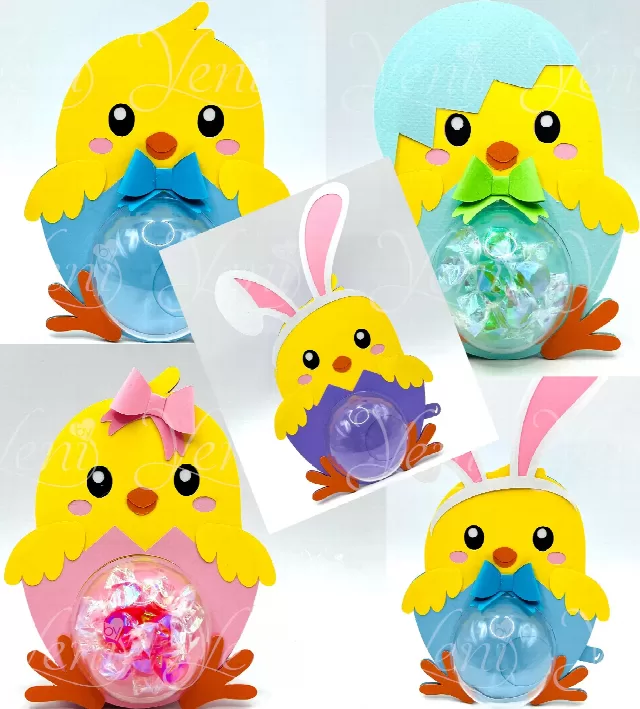 Easter Chick candy holder - For 8cm / 3.15" Sphere - Svg and Studio files