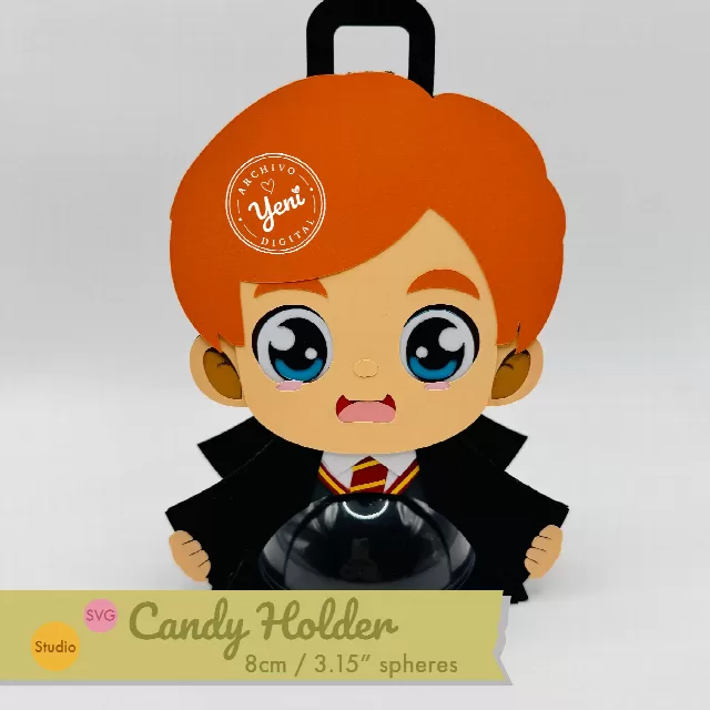 Ron Weasley candy holder - For 8cm / 3.15” Sphere - Svg and Studio files