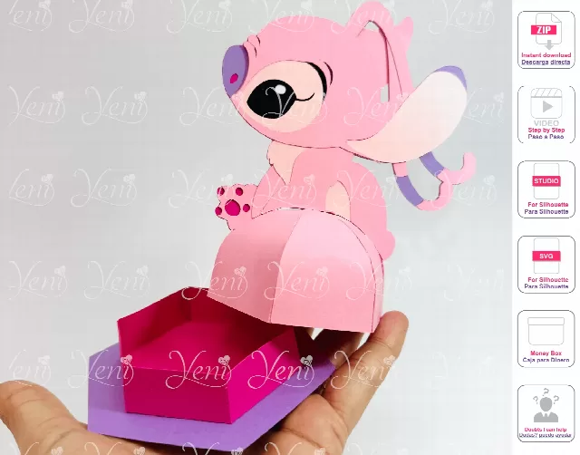 Stitch candy box - Svg and Studio files