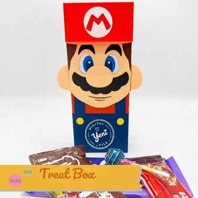 Mario Bros Treat Box  - Digital File - Studio and Svg