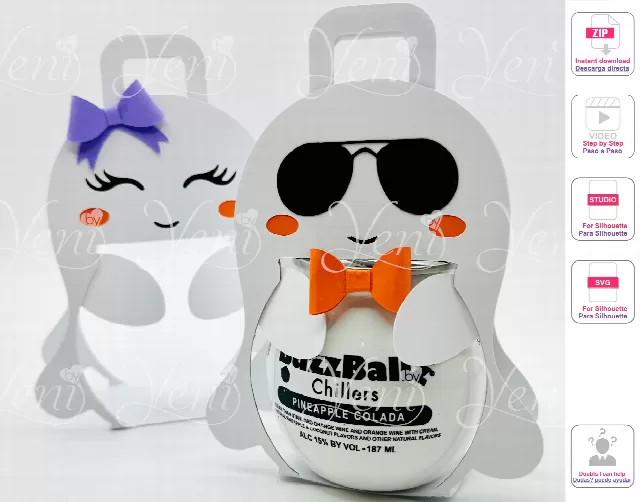 Couple Ghost Buzzballz holder - SVG (cricut or scanandcut)- Studio (Silhouette) / Digital File