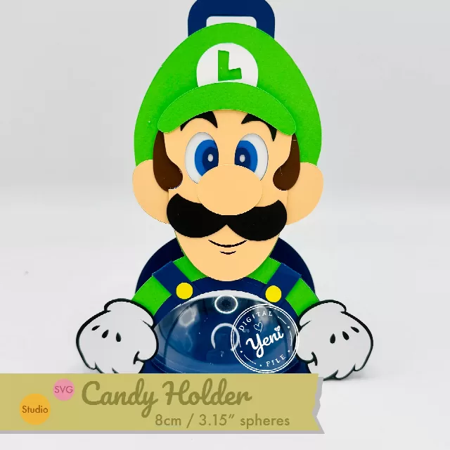 Luigi candy holder - For 8cm / 3.15” Sphere - SVG and Studio files