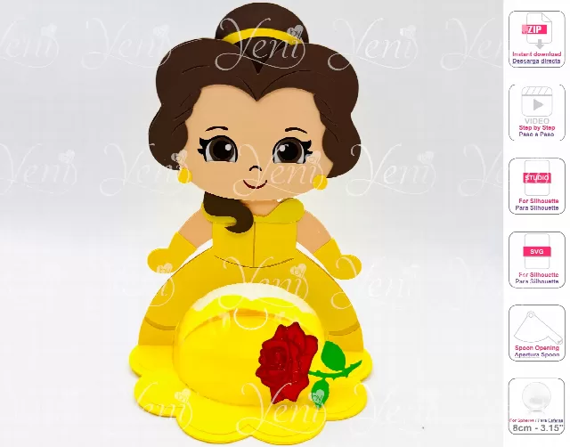 Bella candy holder - For 8cm / 3.15" Sphere - Svg and Studio files
