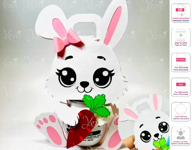 Bunnies Buzzballz holder - SVG (cricut or scanandcut)- Studio (Silhouette) file for / Digital File - Easter