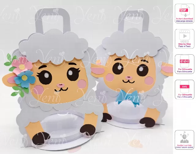 Sheep candy holder - For 8cm / 3.15” Sphere - Digital Files  - svg -studio - easter