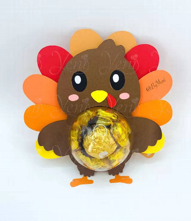 Turkey candy holder - For 4 sizes - Svg and Studio files