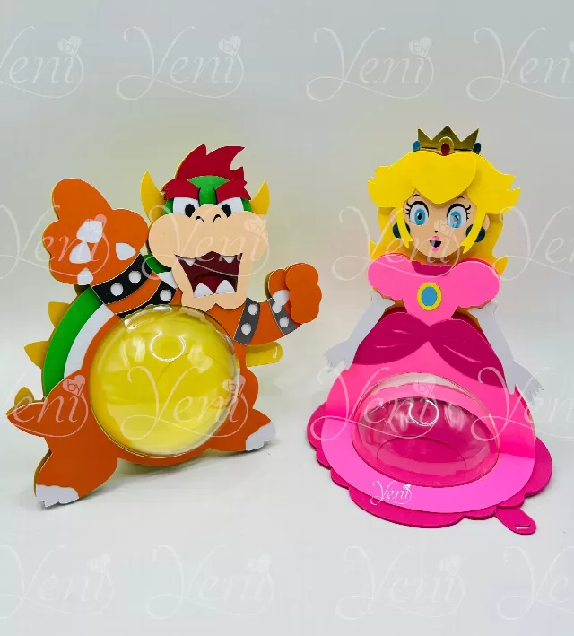 Bowser and Peach candy holder - For 8cm / 3.15" Sphere - Svg and Studio files