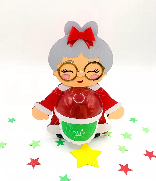 Mrs. Claus candy holder - For 4 sizes - Svg and Studio files