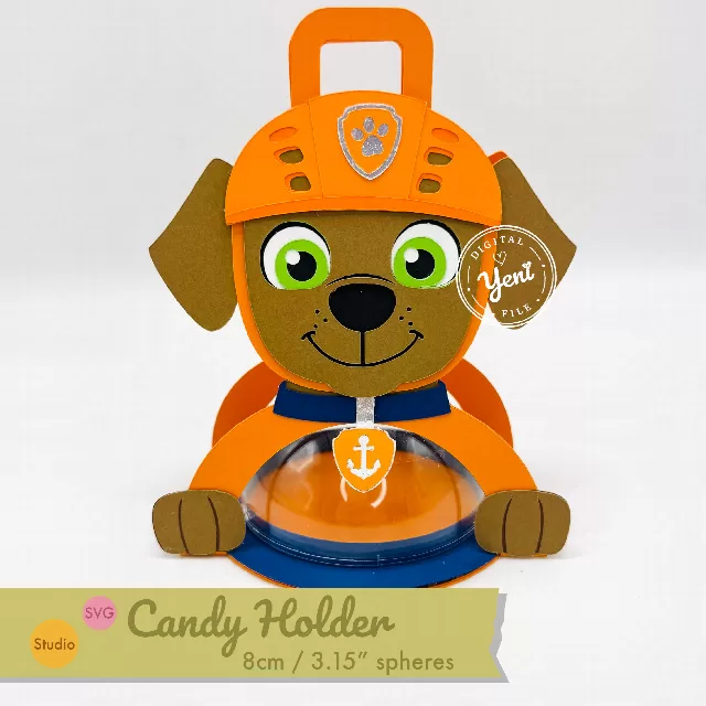 Zuma Paw Patrol candy holder - For 8cm / 3.15” Sphere - SVG and Studio files