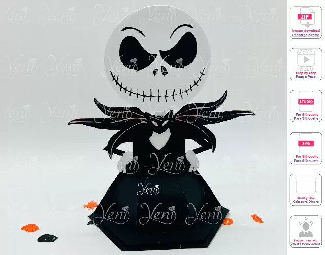 Jack Skellington candy box - Svg and Studio files