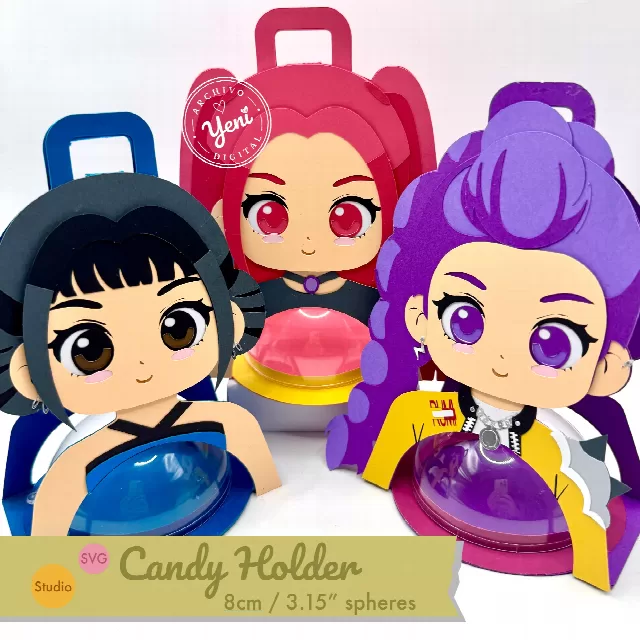 K-pop Demon Hunter Candy Holder - for 8cm/ 3.15" Sphere - SVG & Studio Cut Files