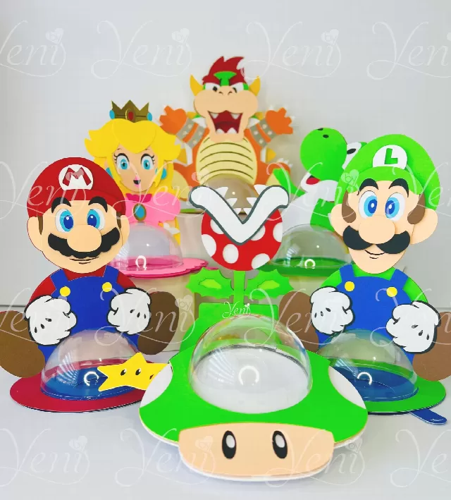 Mario Bros candy holders Super Pack - For 8cm / 3.15" Sphere - Svg and Studio files