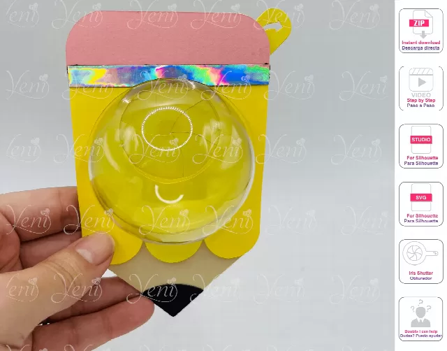 Pencil candy holder - For 8cm / 3.15" Sphere - Svg and Studio files