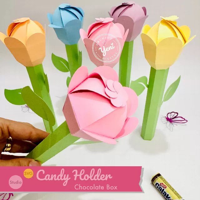 Candy holder Flower - Svg and Studio files