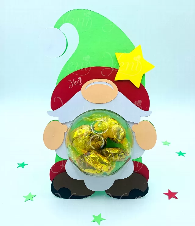 Christmas Gnome candy holder - For 8cm / 3.15" Sphere - Svg and Studio files