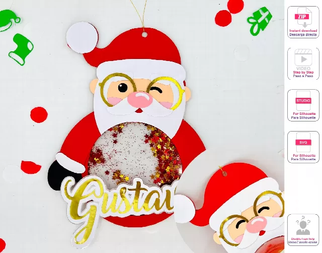 Santa Ornament - Svg and Studio files