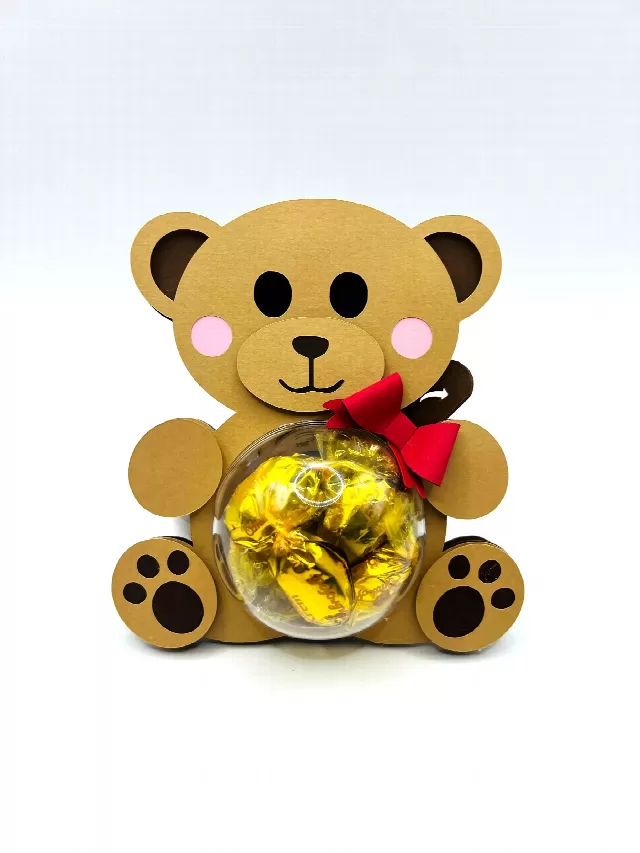 Teddy Bear candy holder - For 4 sizes - Svg and Studio files