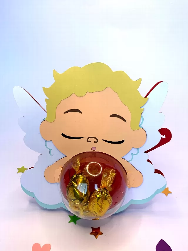 WITH OPENING MECHANISM Baby Cupid - 4 sizes domes - Digital Files - Valentine - candy - svg - studio Cut File gift