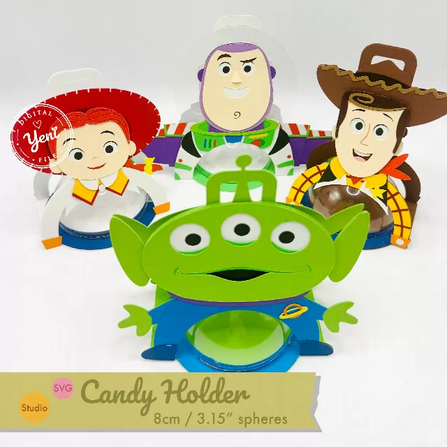 Toy Story candy holders Pack - For 8cm / 3.15" Sphere - Svg and Studio files