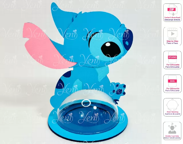 Stitch candy holder - For 8cm / 3.15” Sphere - Svg and Studio