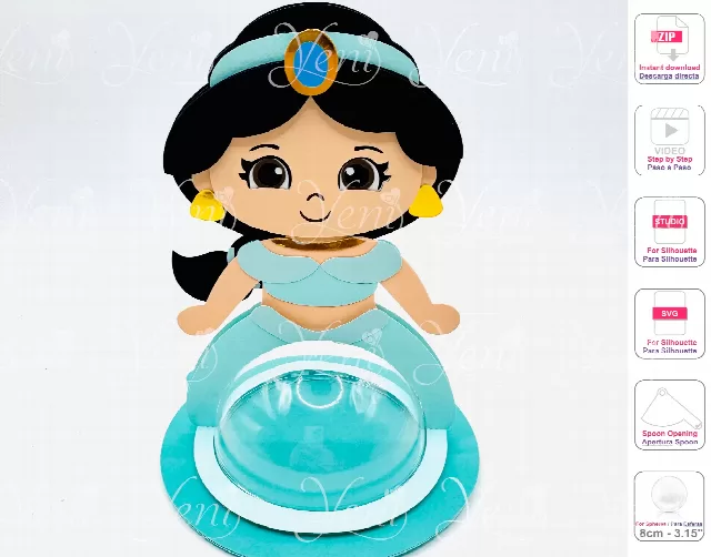 Jazmine candy holder - For 8cm / 3.15" Sphere - Svg and Studio files