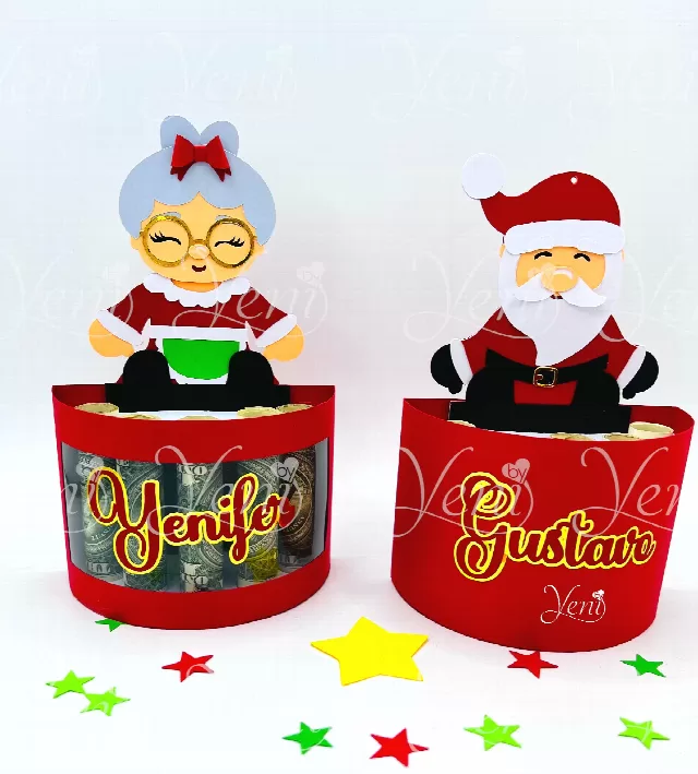Claus couple Money Holder - Svg and Studio files