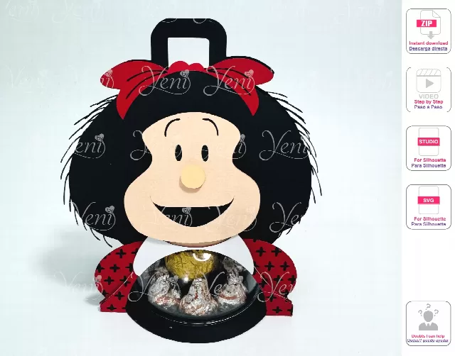 Mafalda candy holder - For 8cm / 3.15” Sphere - Svg and Studio files
