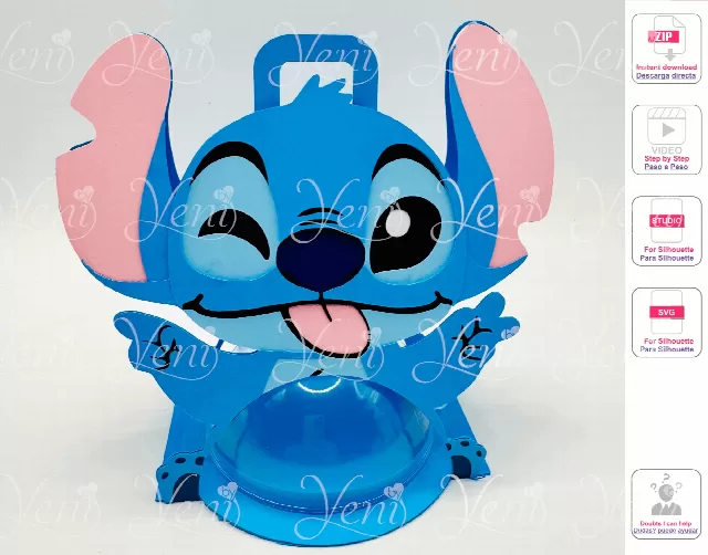 Stitch candy holder - For 8cm / 3.15” Sphere - Svg and Studio files