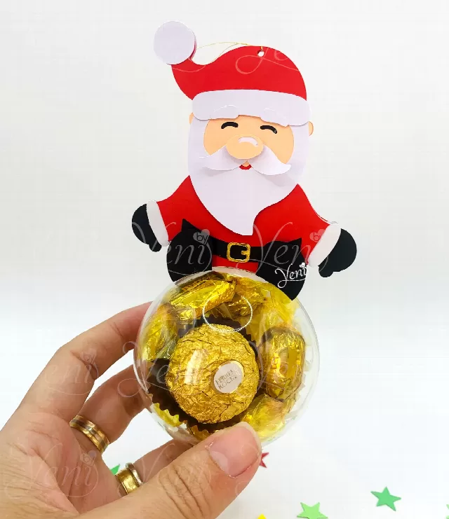 Christmas Santa ornament candy holder - for 4 sizes spheres - Digital Files - Xmas - candy - svg -studio