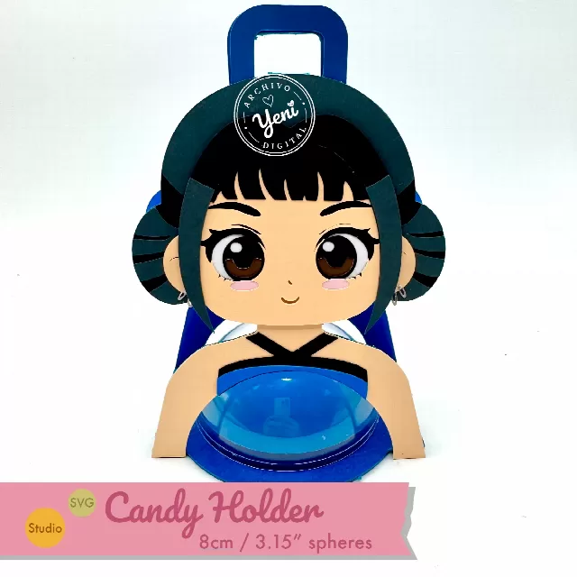 Zoey K-pop Demon Hunter candy holder - For 8cm / 3.15” Sphere - Svg and Studio