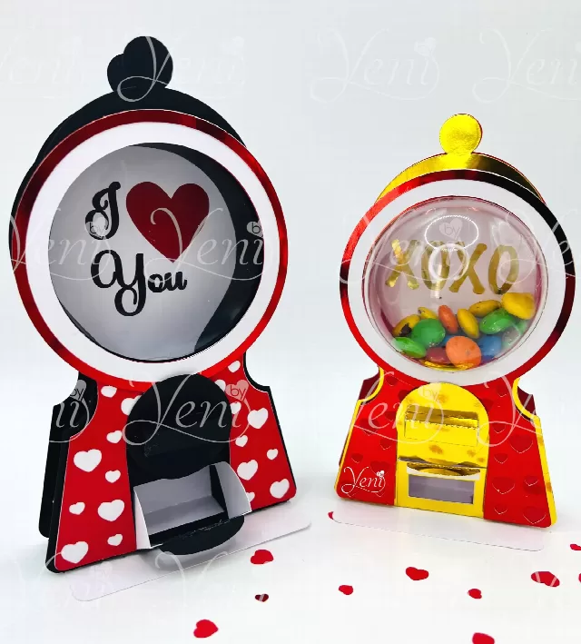 Bubble Gum Machine - for 4 sizes domes - Digital Files - candy - SVG and Studio files - Layers gift - Valentine's Day