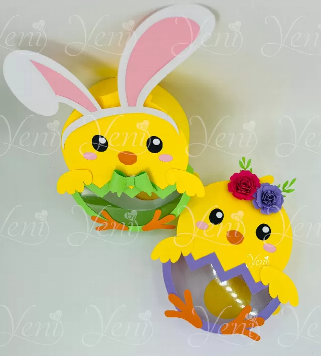 Easter Chick Candy Box - Svg and Studio files