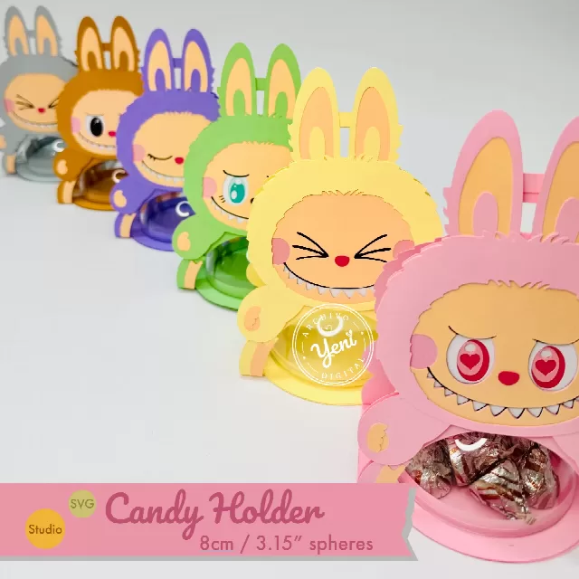 Labubu Pack candy holder - For 8cm / 3.15” Sphere - Svg and Studio files