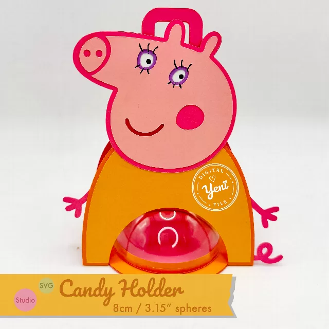 Mommy Pig candy holder - For 8cm / 3.15” Sphere - SVG and Studio files